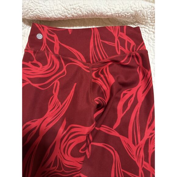 Zella Leggings High Waist Studio Lite Flex - Red Burgundy Floral Camo - Large - Picture 7 of 7